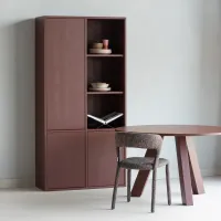WOOOD Rhonda eettafel  Ø129 cm eiken bordeauxrood